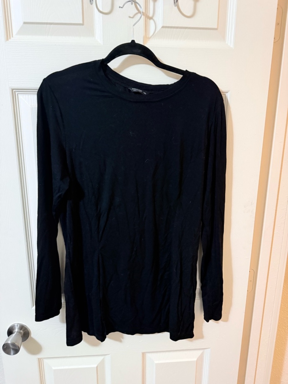 Black Long Sleeve Tee With Side Slit